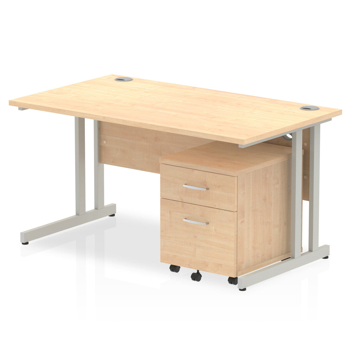 ID Workplace Cantilever Desk with Mobile Pedestal - Industrious Decor