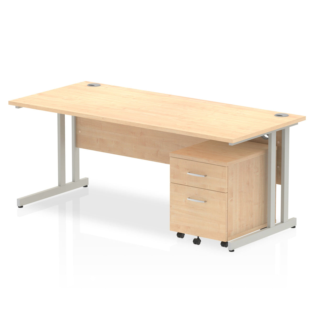 ID Workplace Cantilever Desk with Mobile Pedestal - Industrious Decor