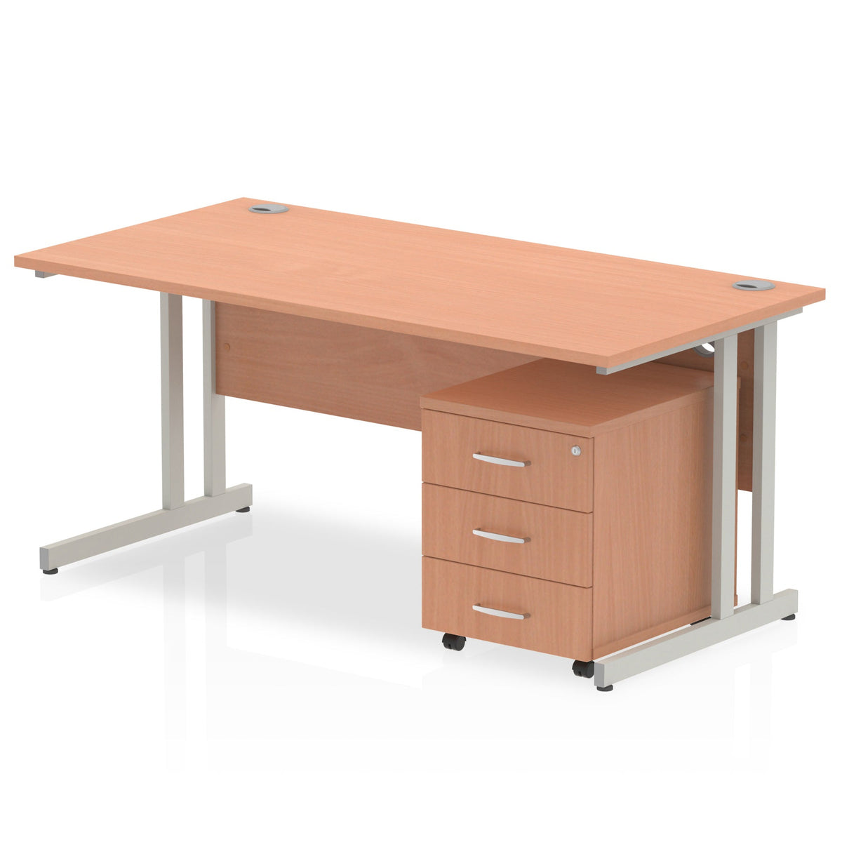 ID Workplace Cantilever Desk with Mobile Pedestal - Industrious Decor