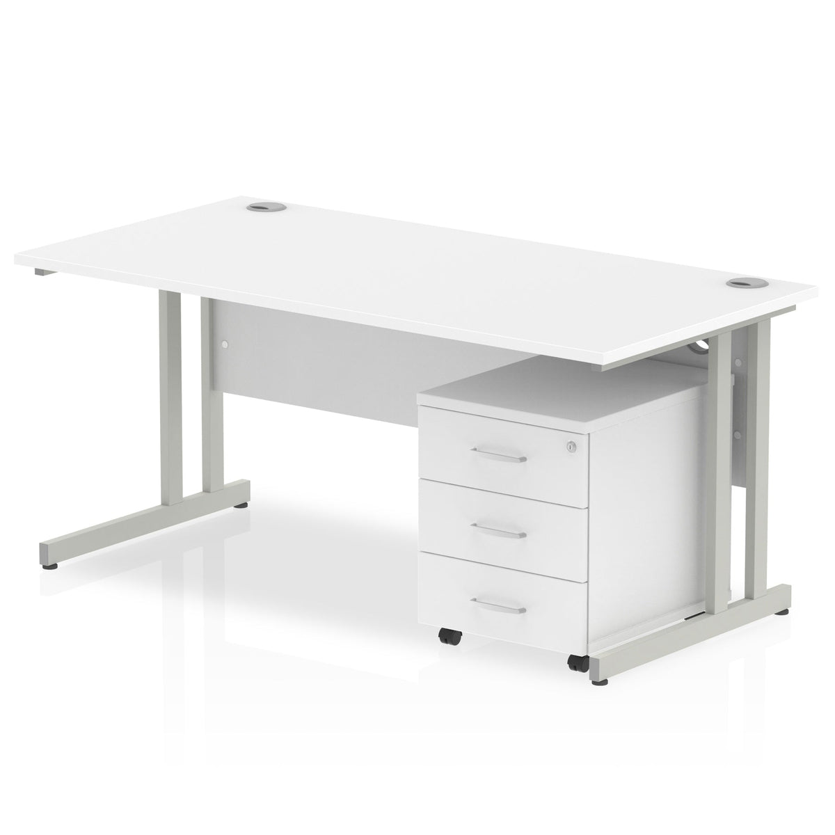 ID Workplace Cantilever Desk with Mobile Pedestal - Industrious Decor