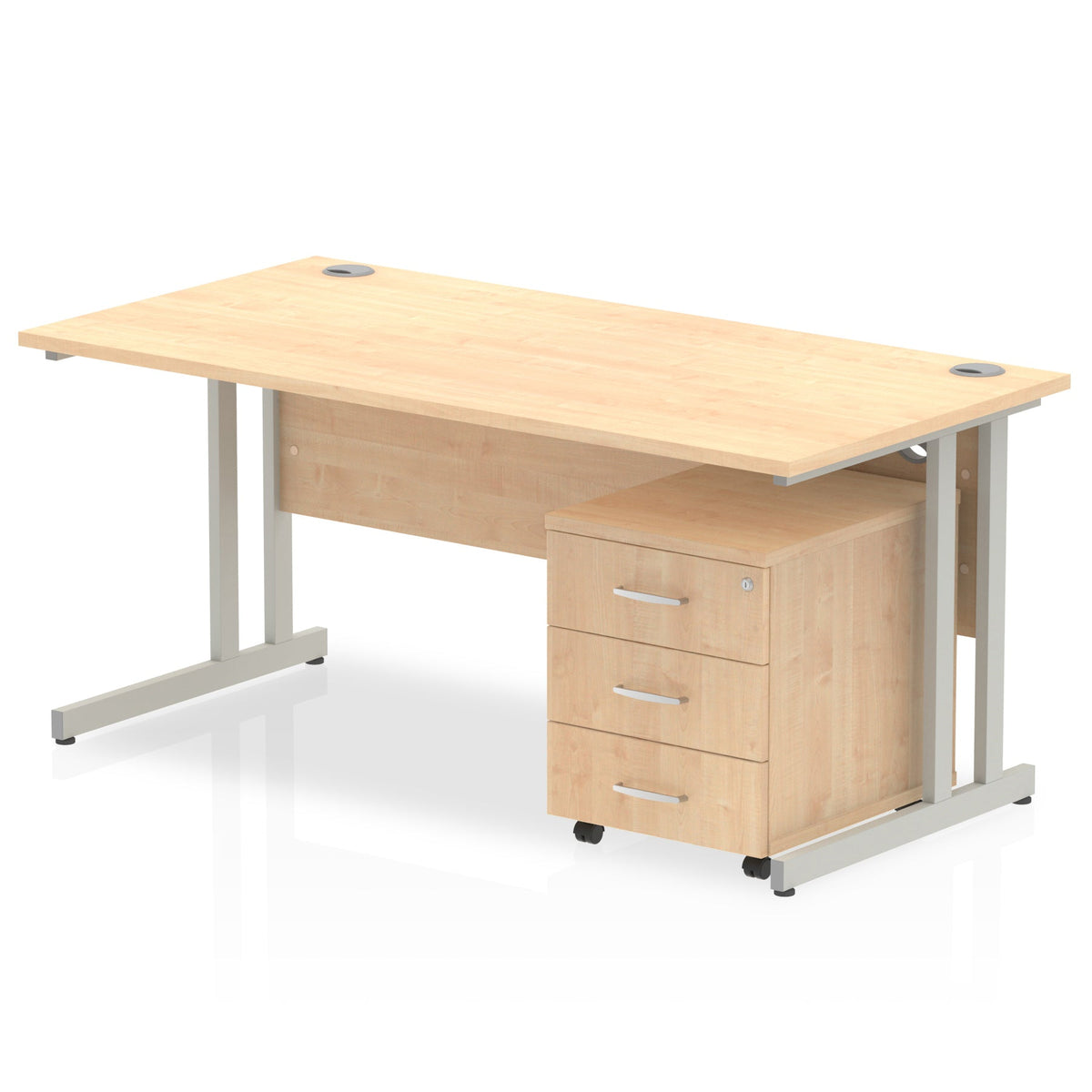 ID Workplace Cantilever Desk with Mobile Pedestal - Industrious Decor