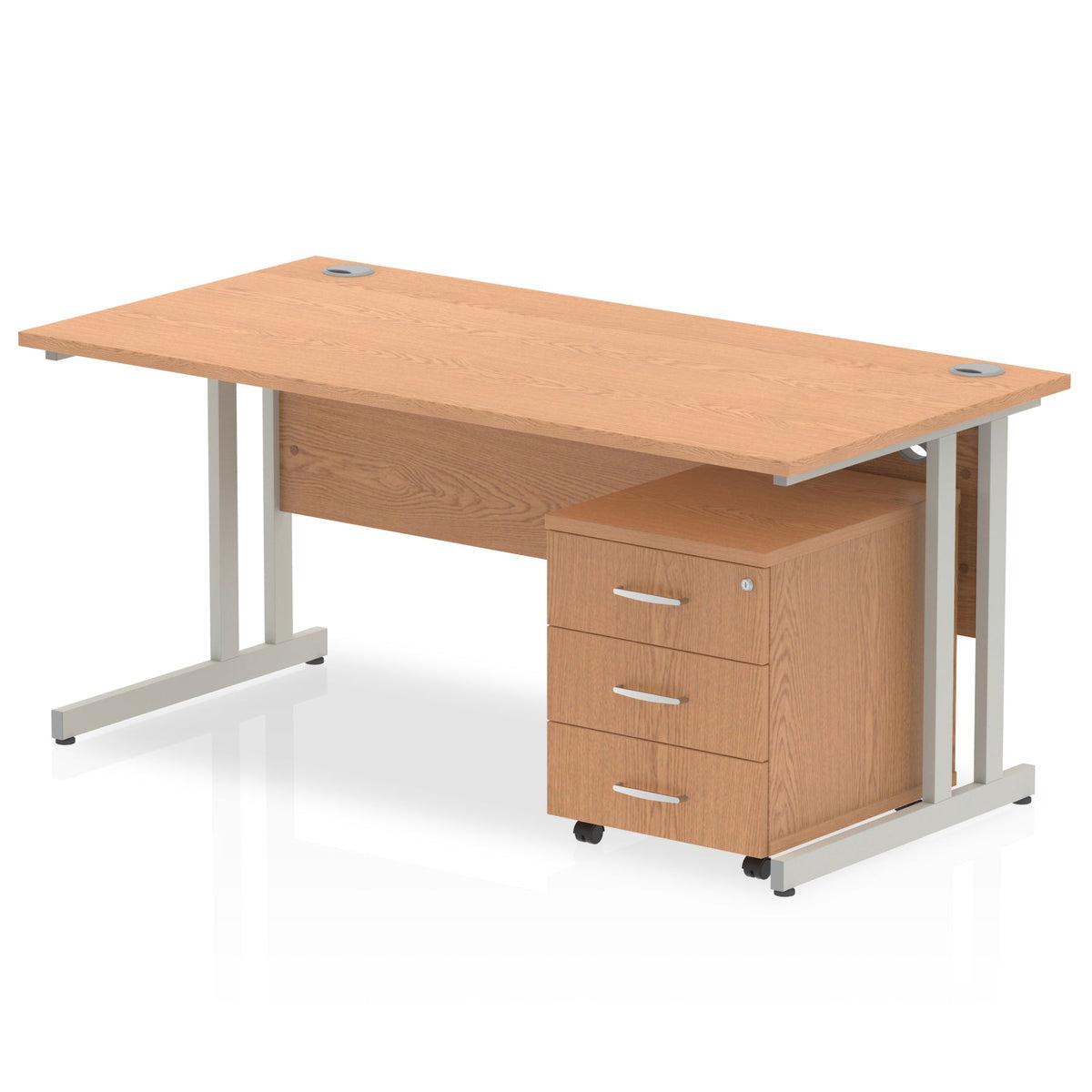 ID Workplace Cantilever Desk with Mobile Pedestal - Industrious Decor