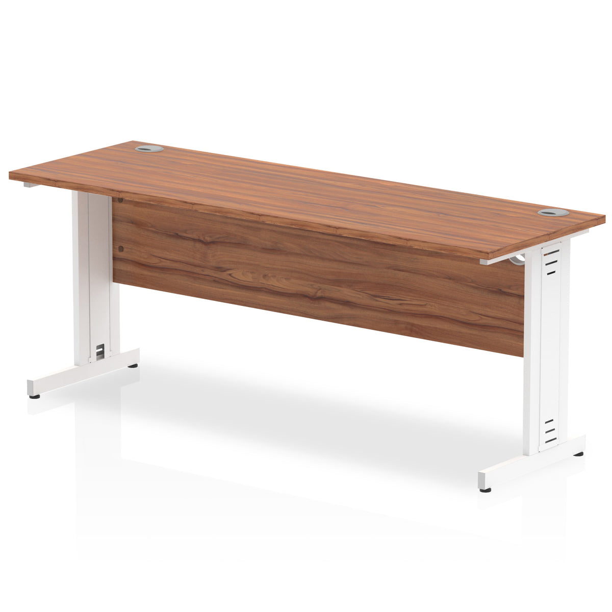 ID Workplace Slimline Cable Managed Desk – 1800mm Walnut White - Industrious Decor