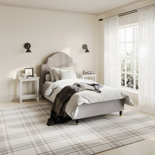 Ralph Single Bed — Light Grey - Industrious Decor