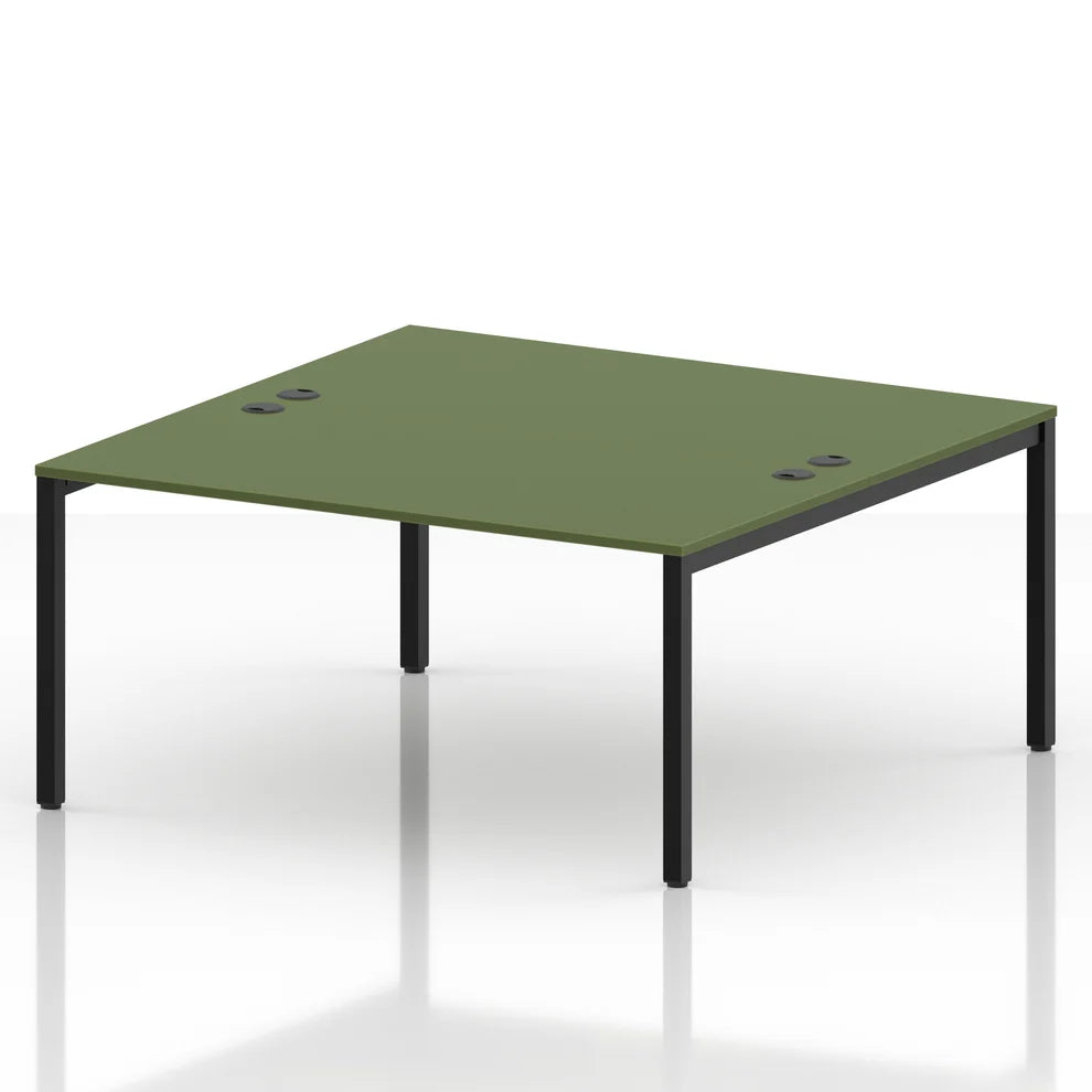 ID Workplace Bench Desk – 2 Person Moss Green - Industrious Decor