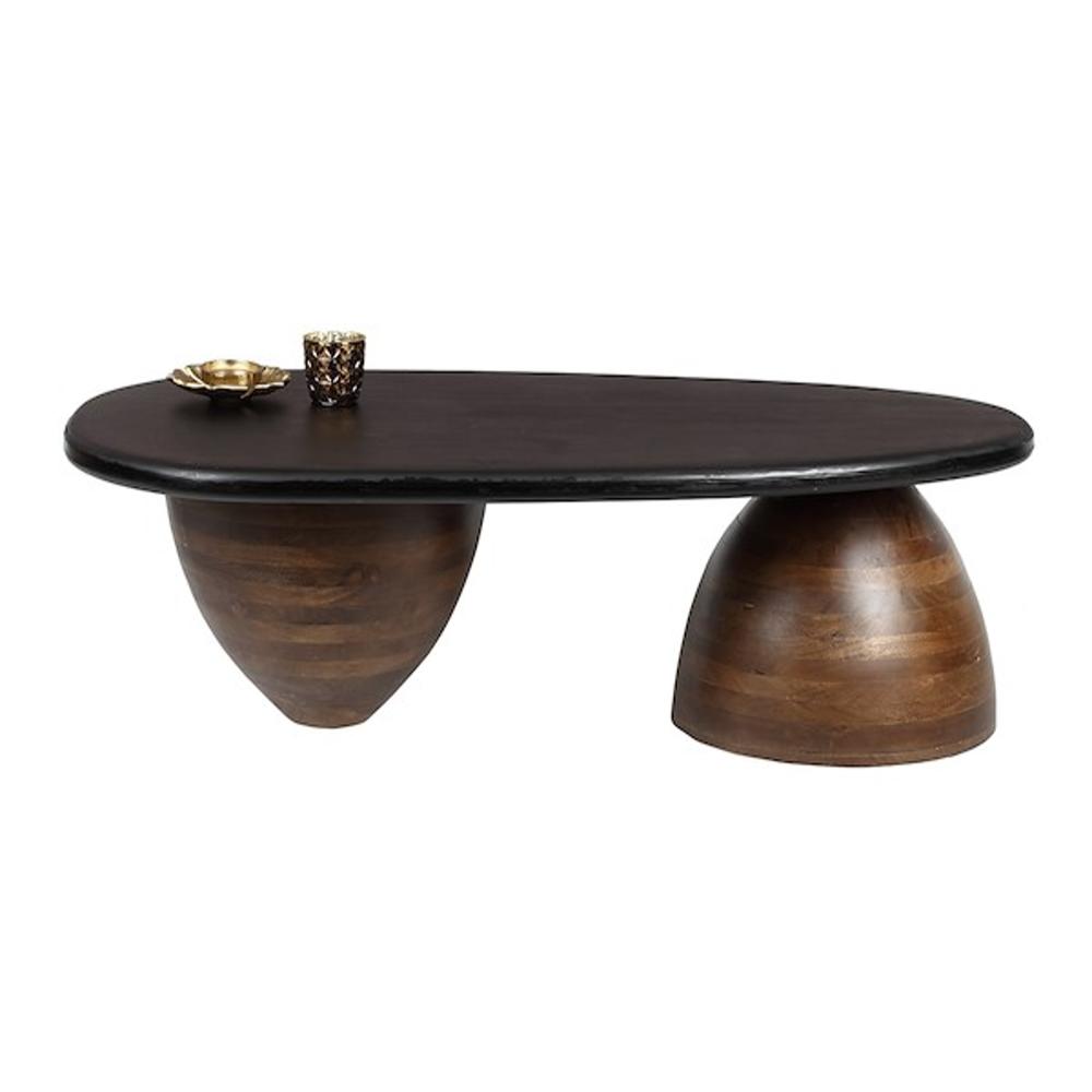 Sculptural Dual-Pedestal Coffee Table - Industrious Decor