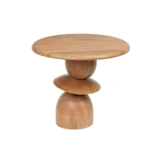 Sculptural Mango Wood Side Table - Industrious Decor