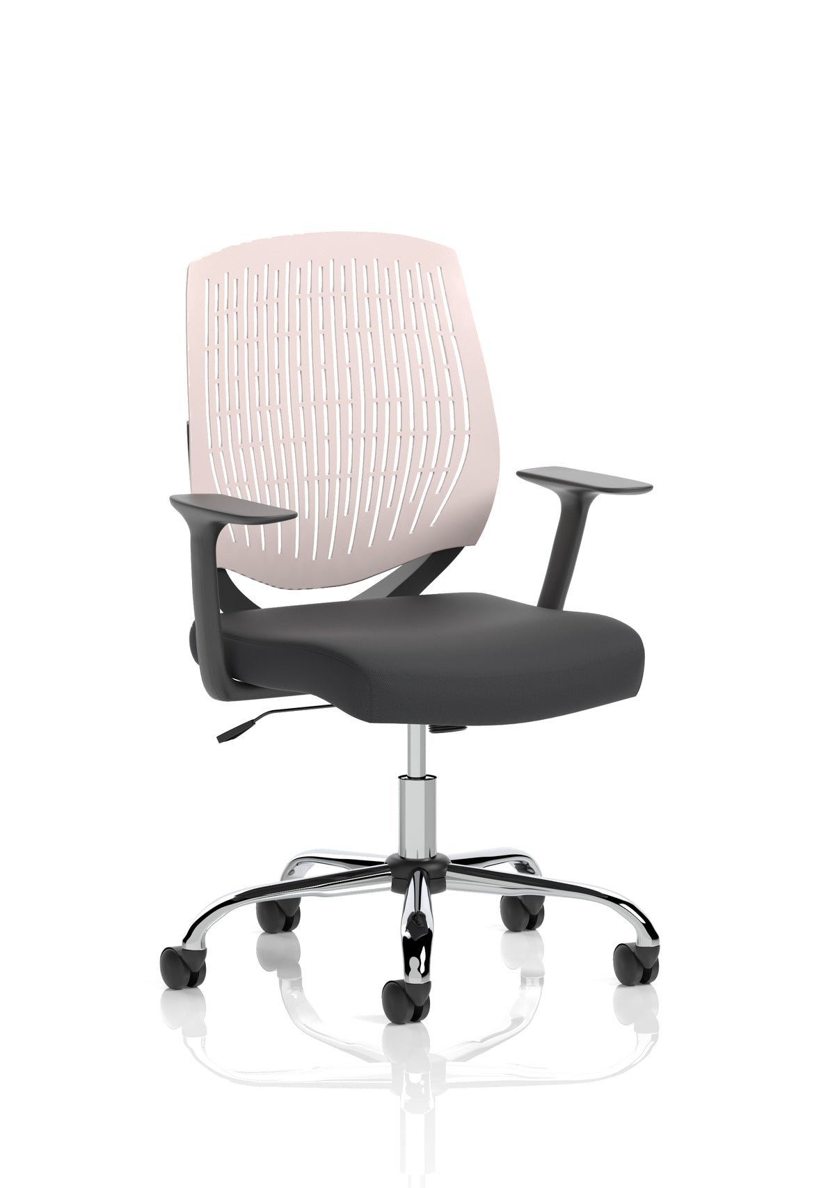 Harlow Medium Back Mesh Task Chair | Gas Height | Lock Tilt | Fixed Arms Grey Black - Industrious Decor