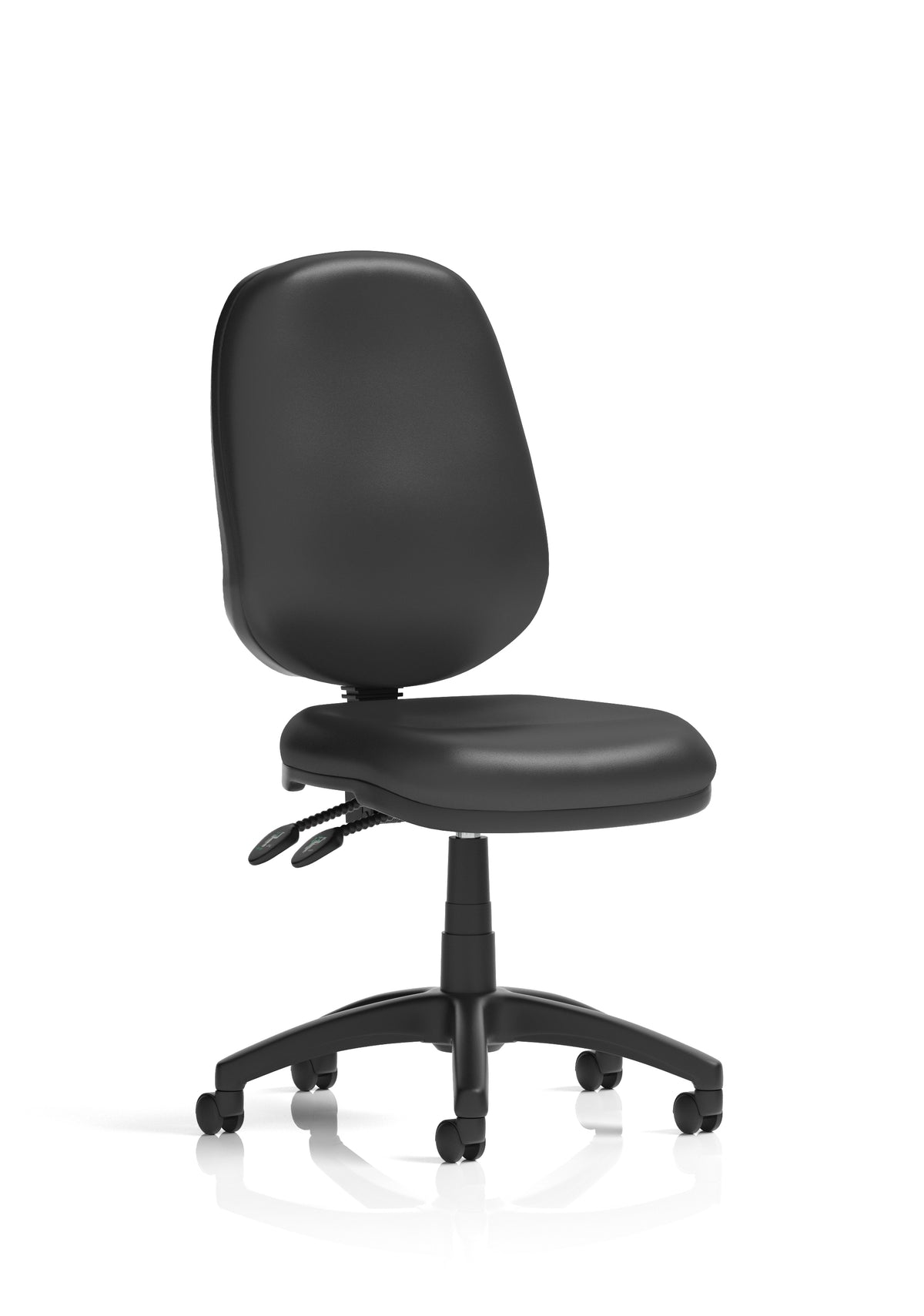 Ives Medium Back Task Operator Office Chair Black Bonded Leather Matching Bespoke Colour None - Industrious Decor