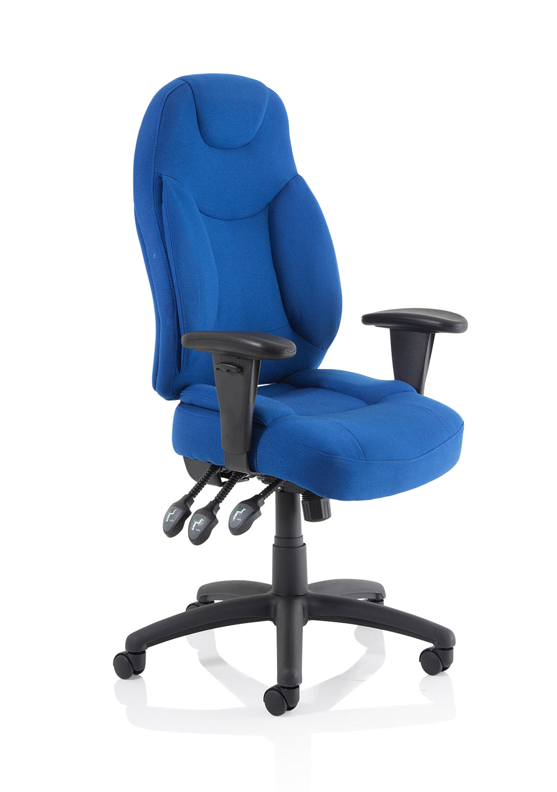 Vance Medium Back Task Chair Blue Fabric With Height Adjustable Arms - Industrious Decor