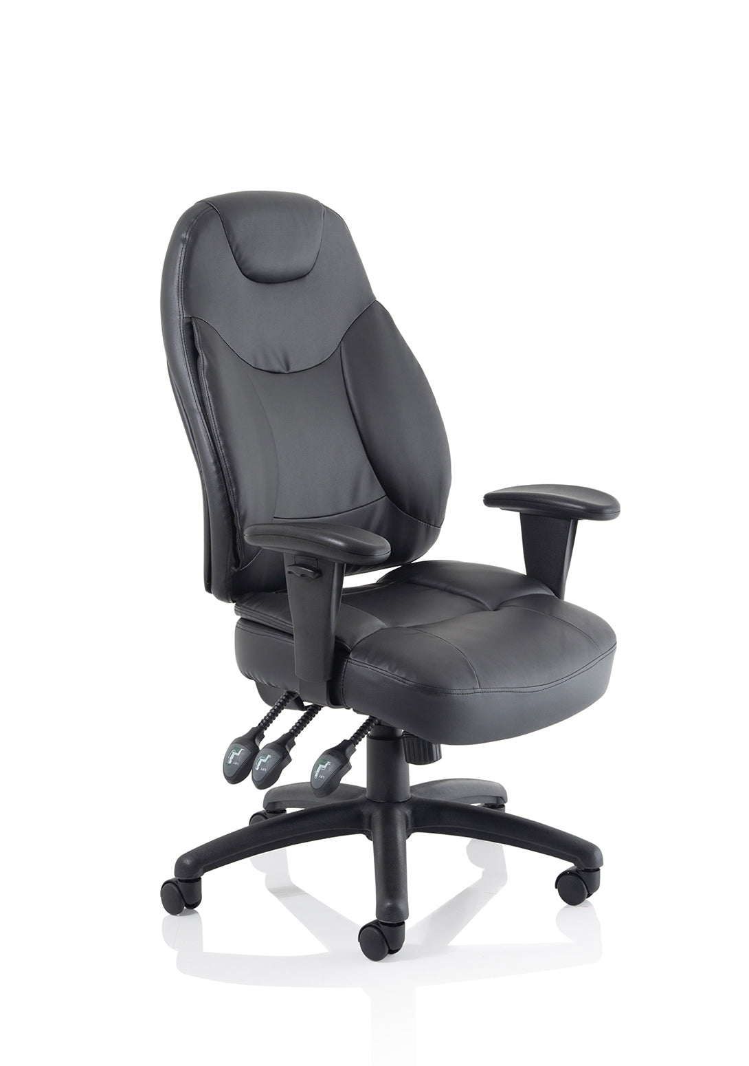 Vance Medium Back Task Chair Black PU Leather With Height Adjustable Arms - Industrious Decor