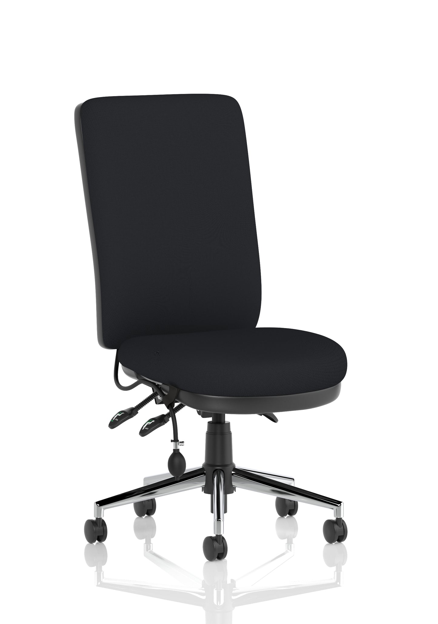 Chiro High Back Task Operator Office Chair Black Fabric None Black - Industrious Decor