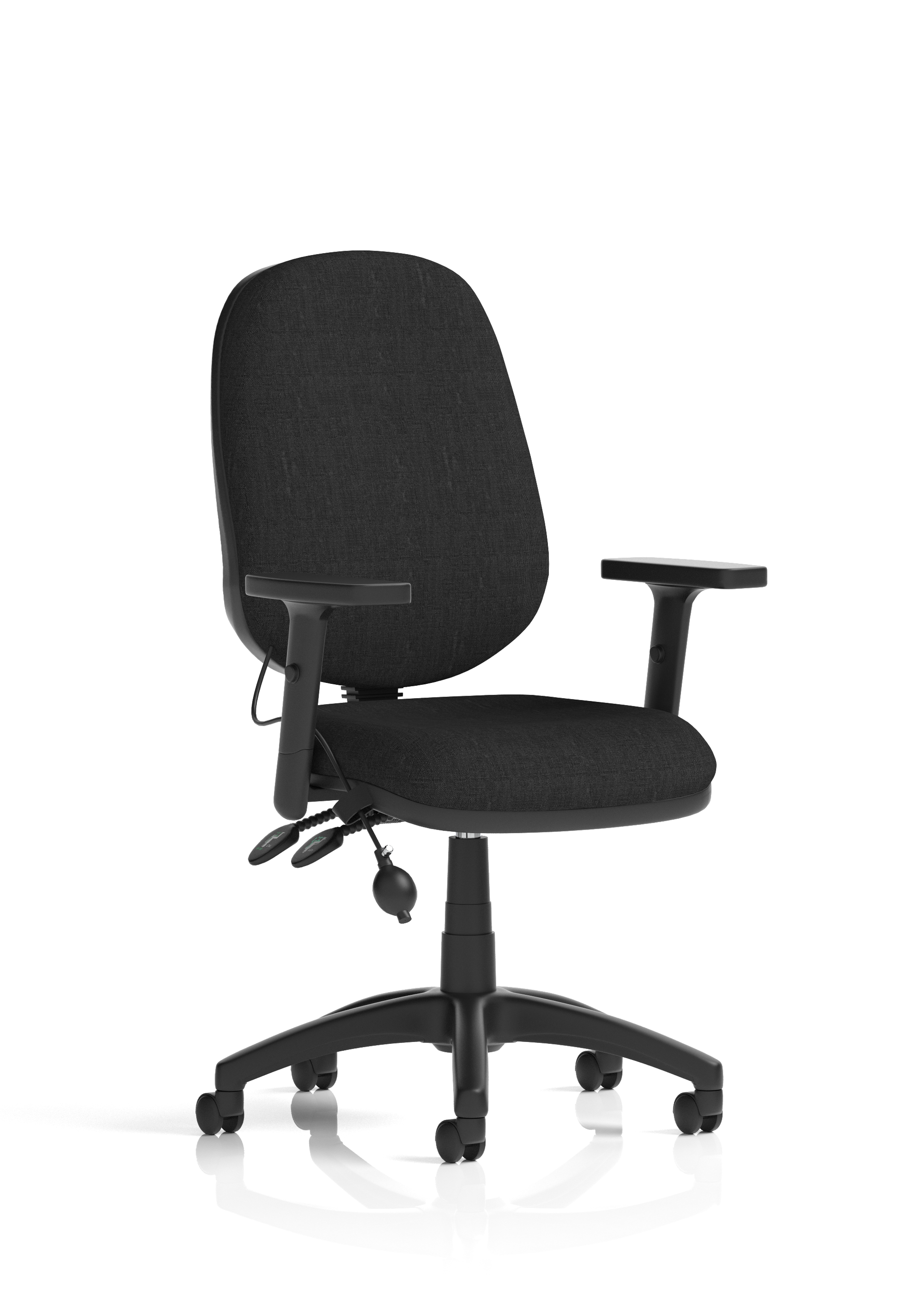 Eclipse Plus II Medium Back Task Operator Office Chair With Pump Lumbar Black With Height adjustable Arms - Industrious Decor