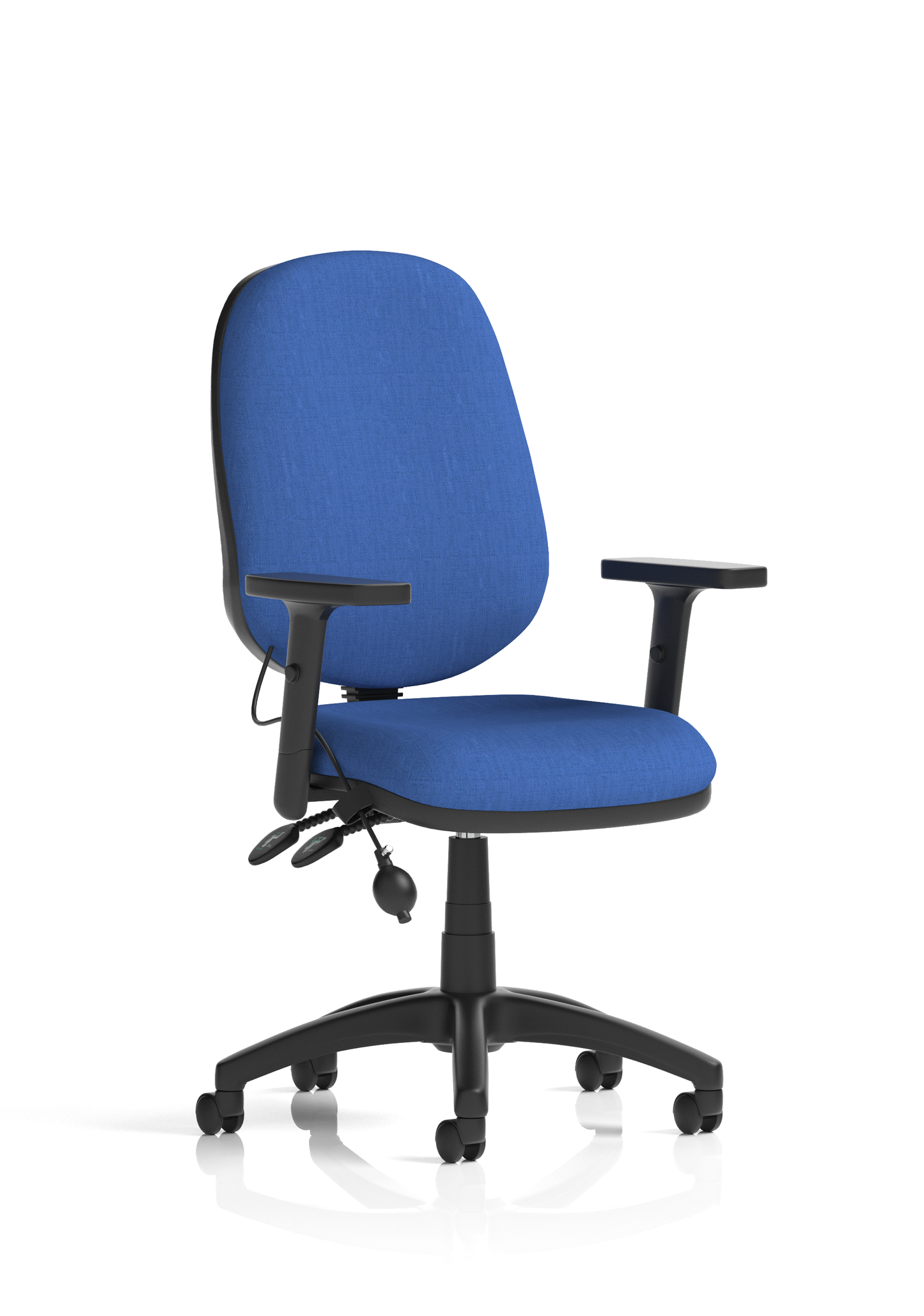 Eclipse Plus II Medium Back Task Operator Office Chair With Pump Lumbar Blue With Height adjustable Arms - Industrious Decor