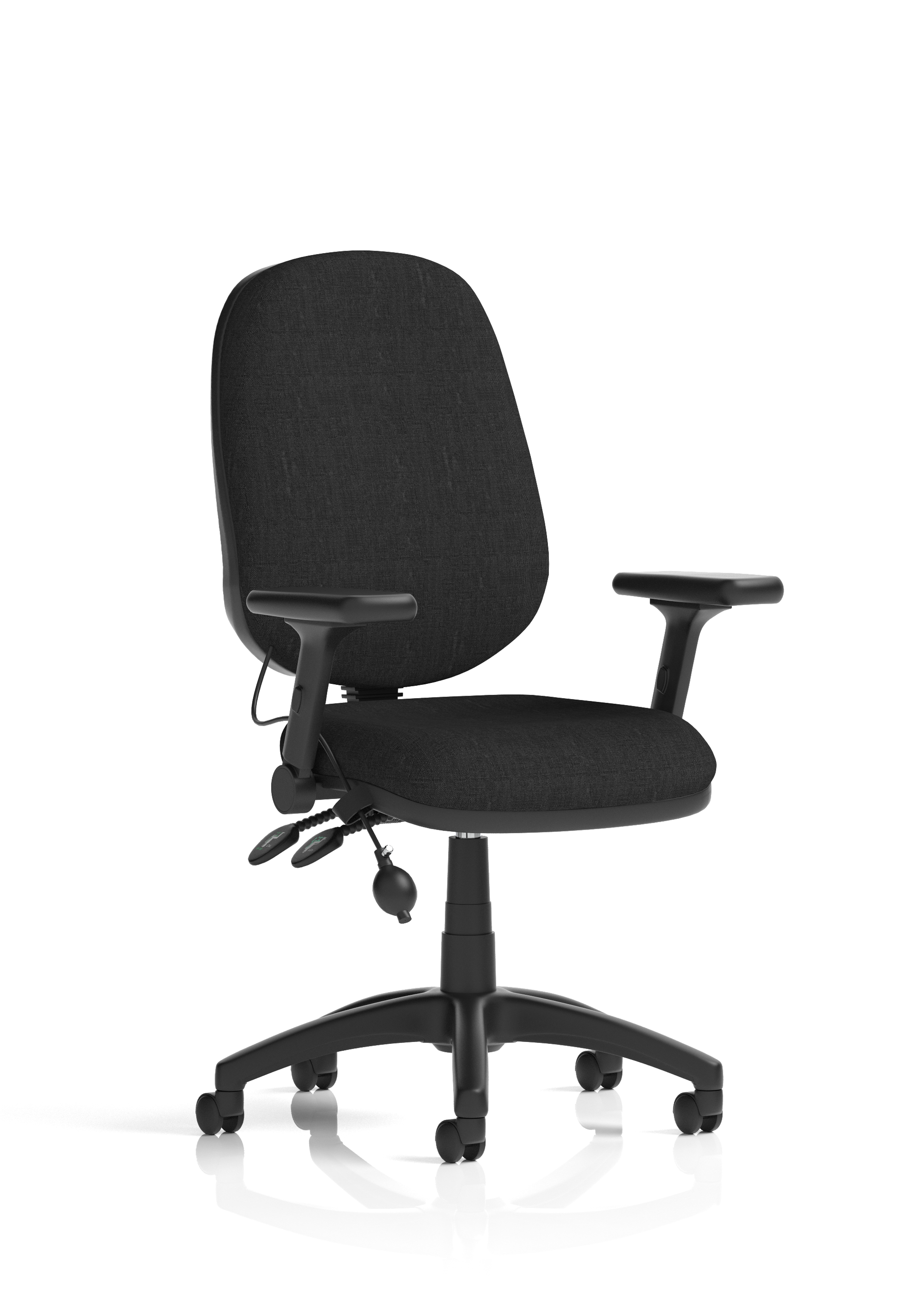 Eclipse Plus II Medium Back Task Operator Office Chair With Pump Lumbar Black With Height Adjustable and Folding Arms - Industrious Decor