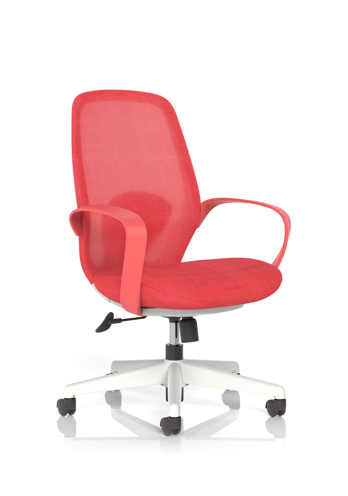 Ariel Mesh Task Operator Chair with Arms Red - Industrious Decor