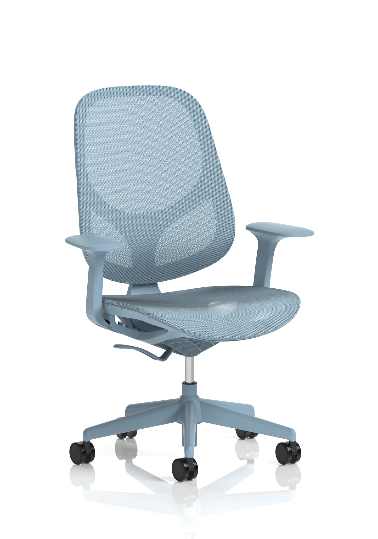 Tutti Mesh Medium Back Task Operator Office Chair with Arms Blue - Industrious Decor