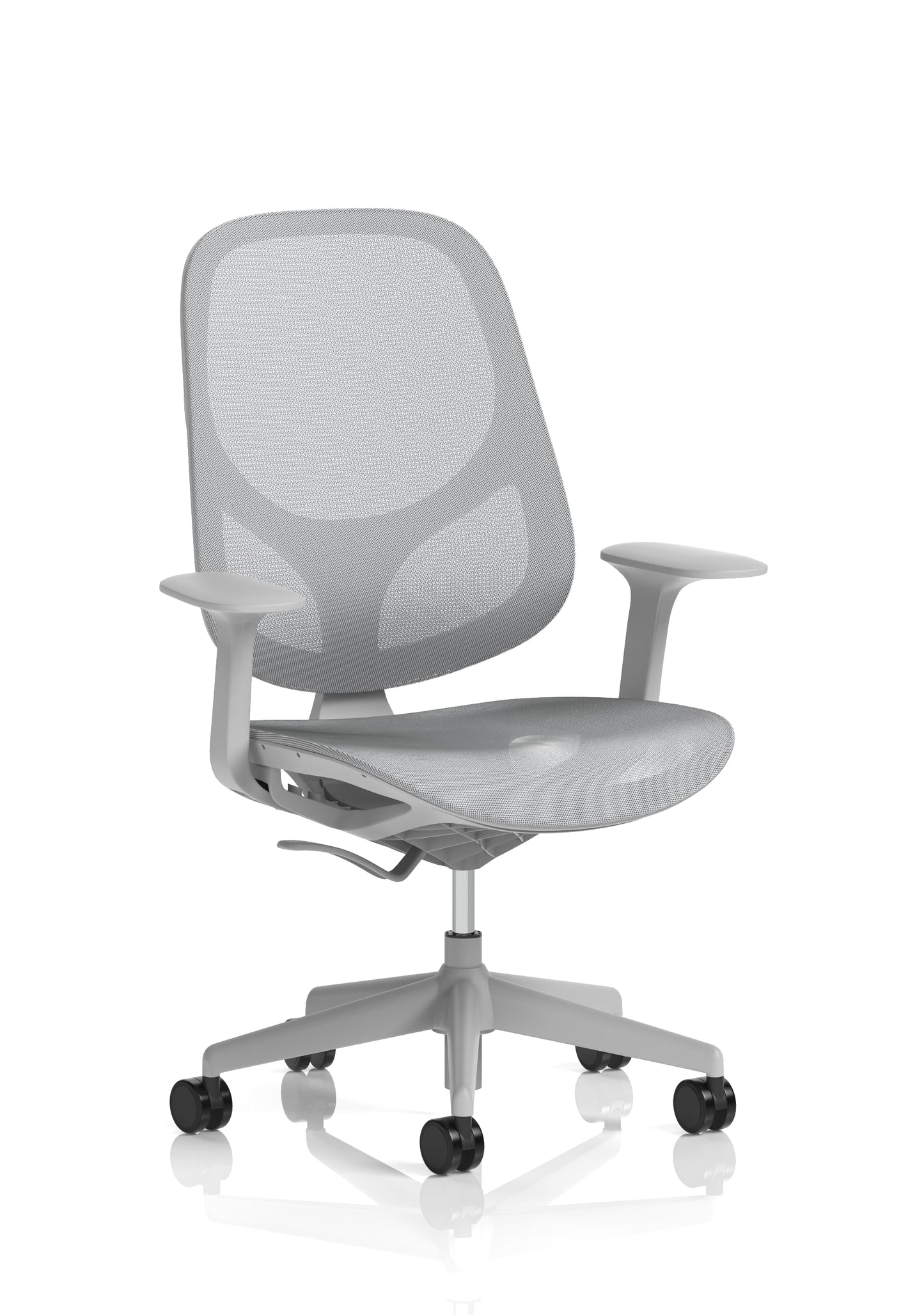 Tutti Mesh Medium Back Task Operator Office Chair with Arms Grey - Industrious Decor