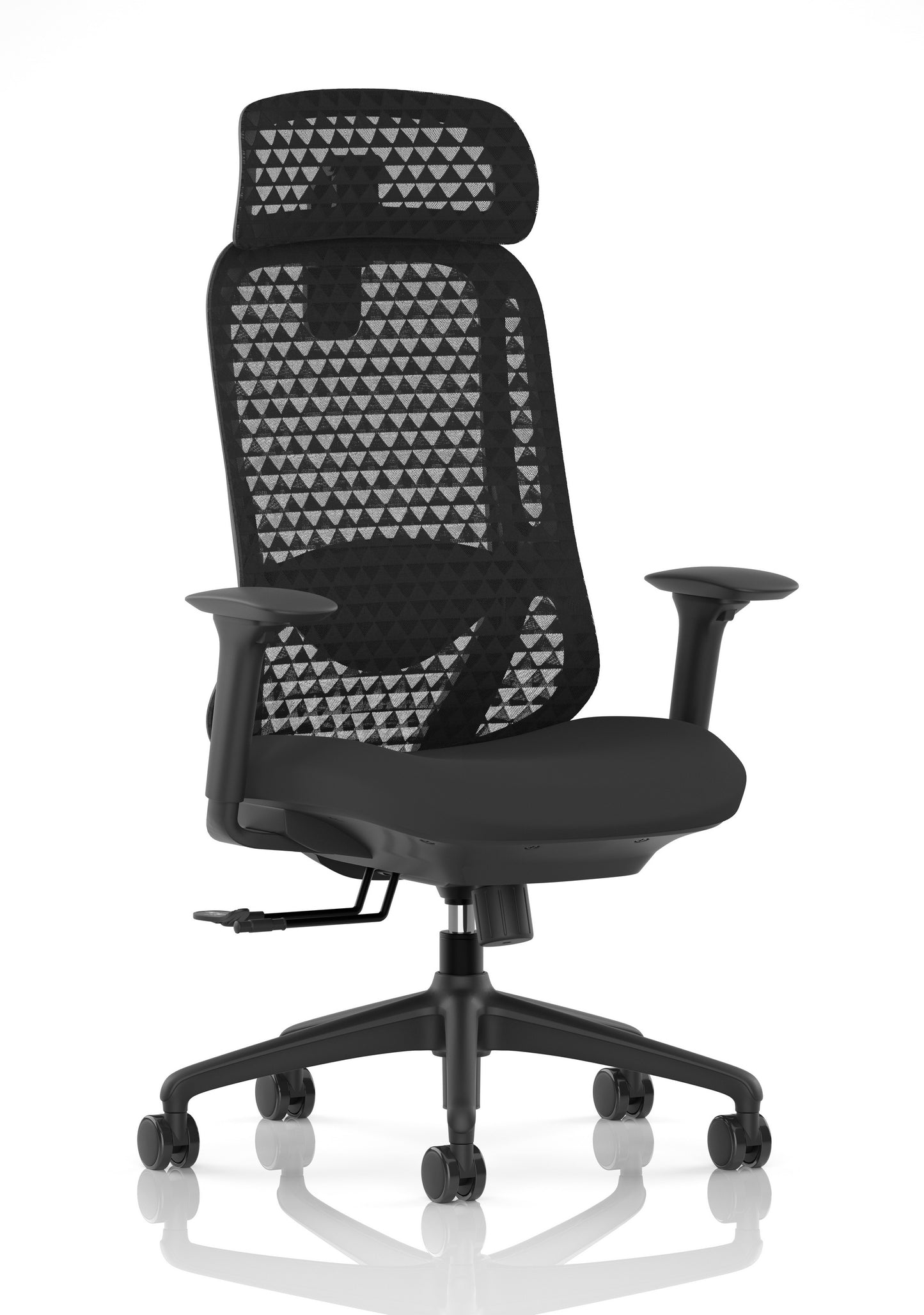 Prism Ergonomic Mesh Back Office Chair with Adjustable Arms Black With Headrest - Industrious Decor