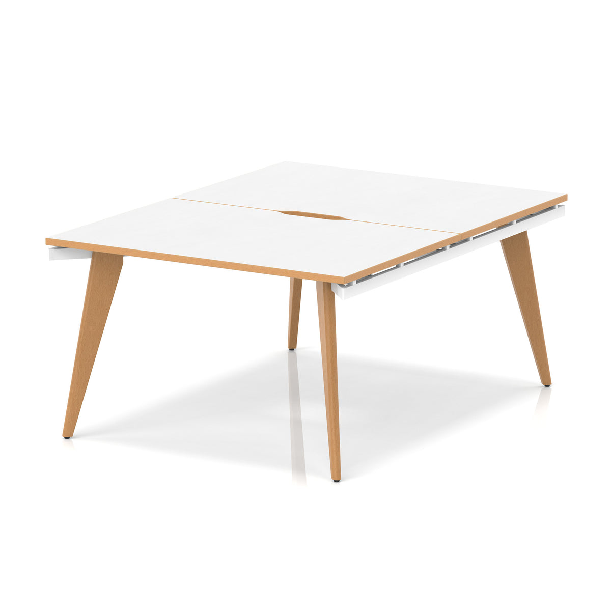 Strand Bench Desk – 2 Person White Natural Wood 1200 2 Person - Industrious Decor