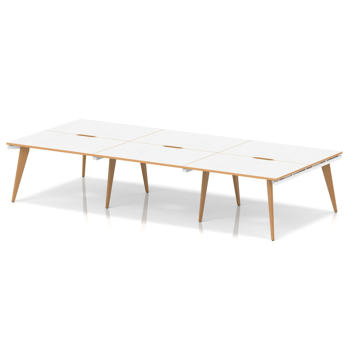 Strand Bench Desk – 6 Person 3600mm Oak - Industrious Decor