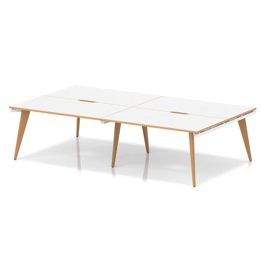 Strand Bench Desk – 4 Person 2800mm Oak - Industrious Decor