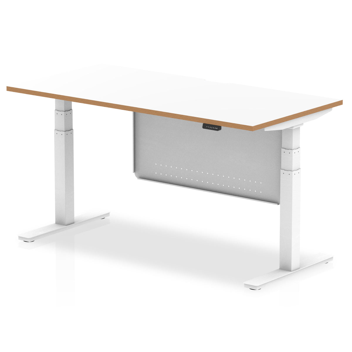 Rowan White Height Adjustable Desk with Modesty Panel 1600 Standard - Industrious Decor