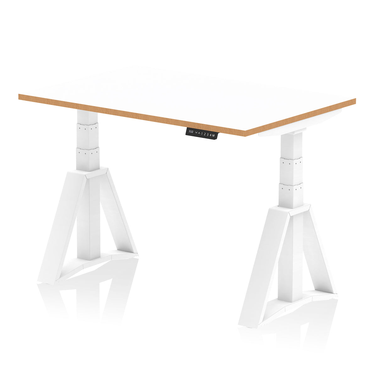Rowan White Height Adjustable Desk 1200 Piste Foot - Industrious Decor