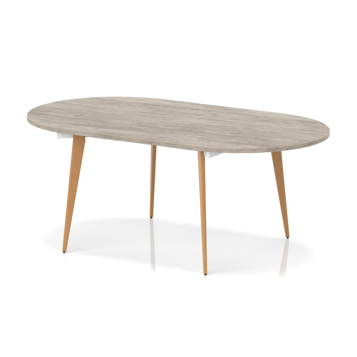 Oslo Oval Boardroom Table Grey Oak 1800 - Industrious Decor