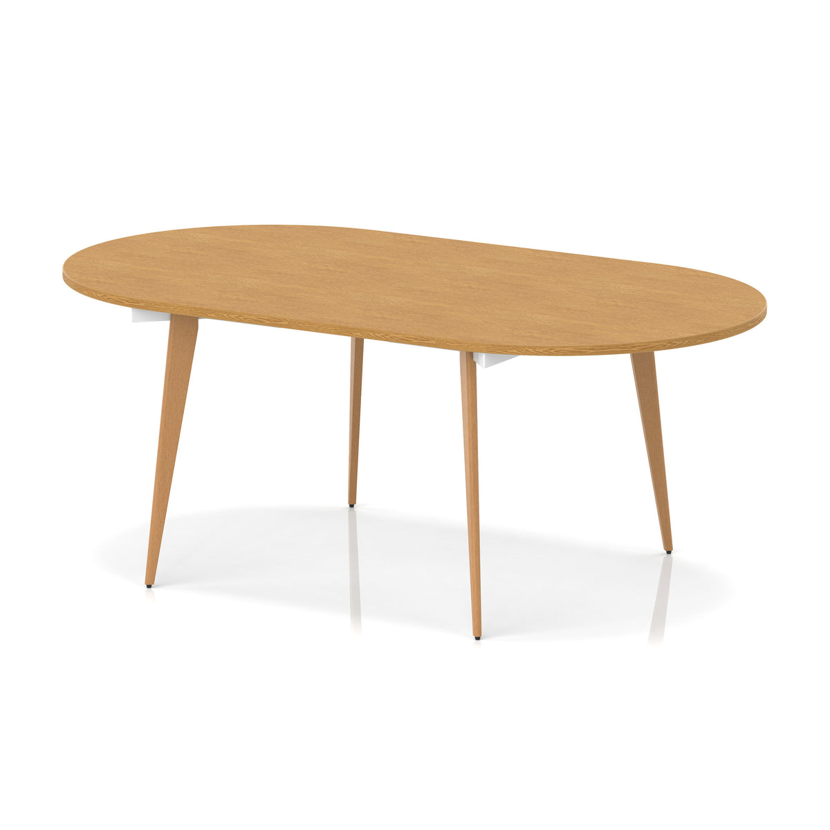 Oslo Oval Boardroom Table Oak 1800 - Industrious Decor