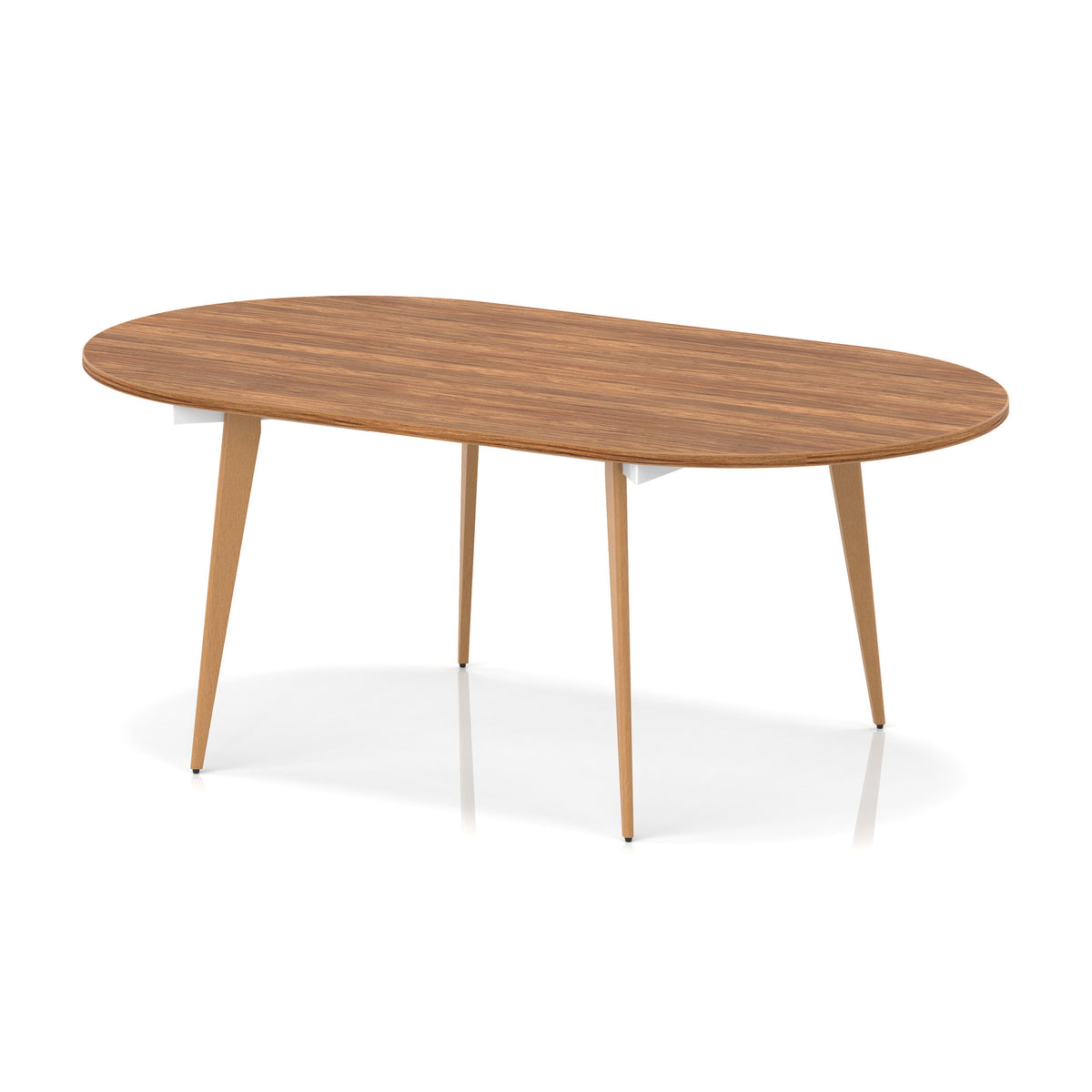 Oslo Oval Boardroom Table Walnut 1800 - Industrious Decor