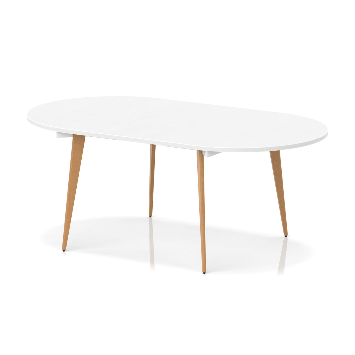 Oslo Oval Boardroom Table White 1800 - Industrious Decor