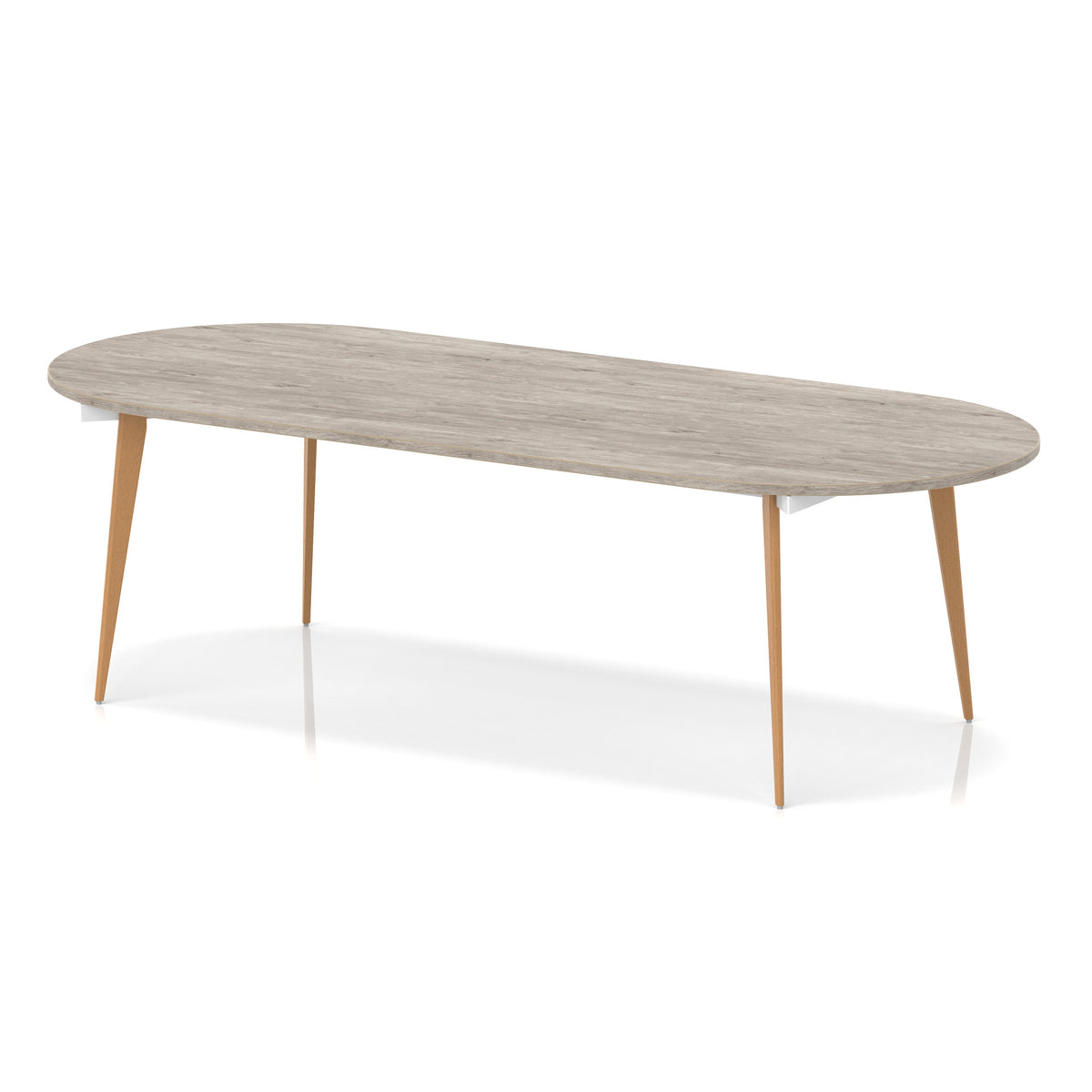 Oslo Oval Boardroom Table Grey Oak 2400 - Industrious Decor
