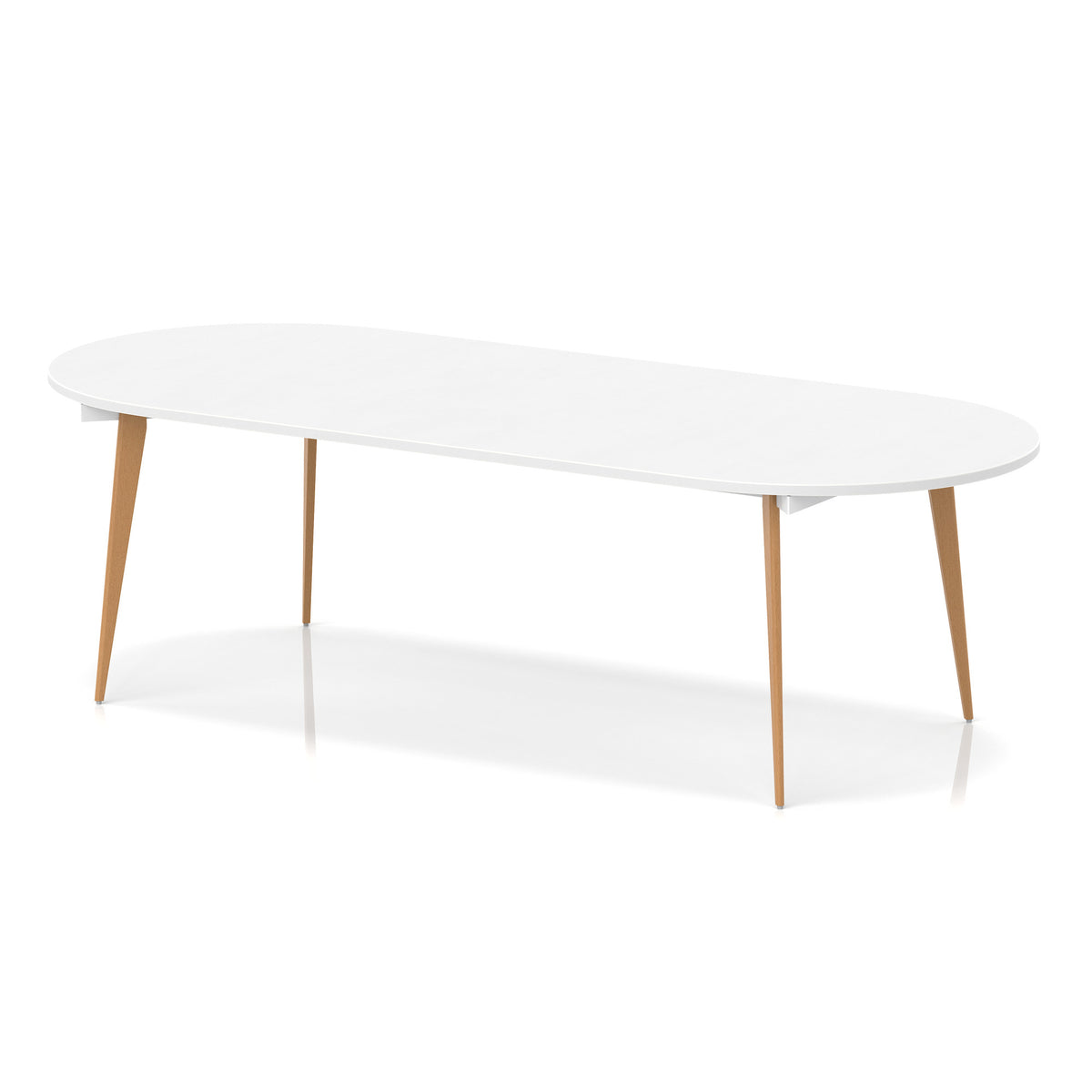 Oslo Oval Boardroom Table White 2400 - Industrious Decor