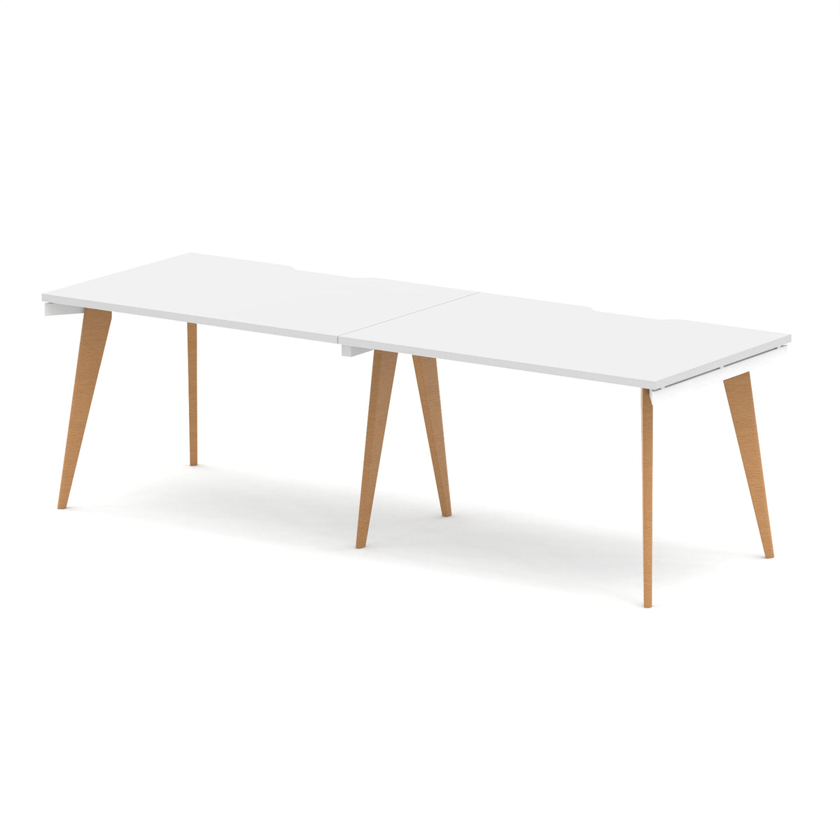 Strand Single Row Bench Desk White 1200 2 Person - Industrious Decor