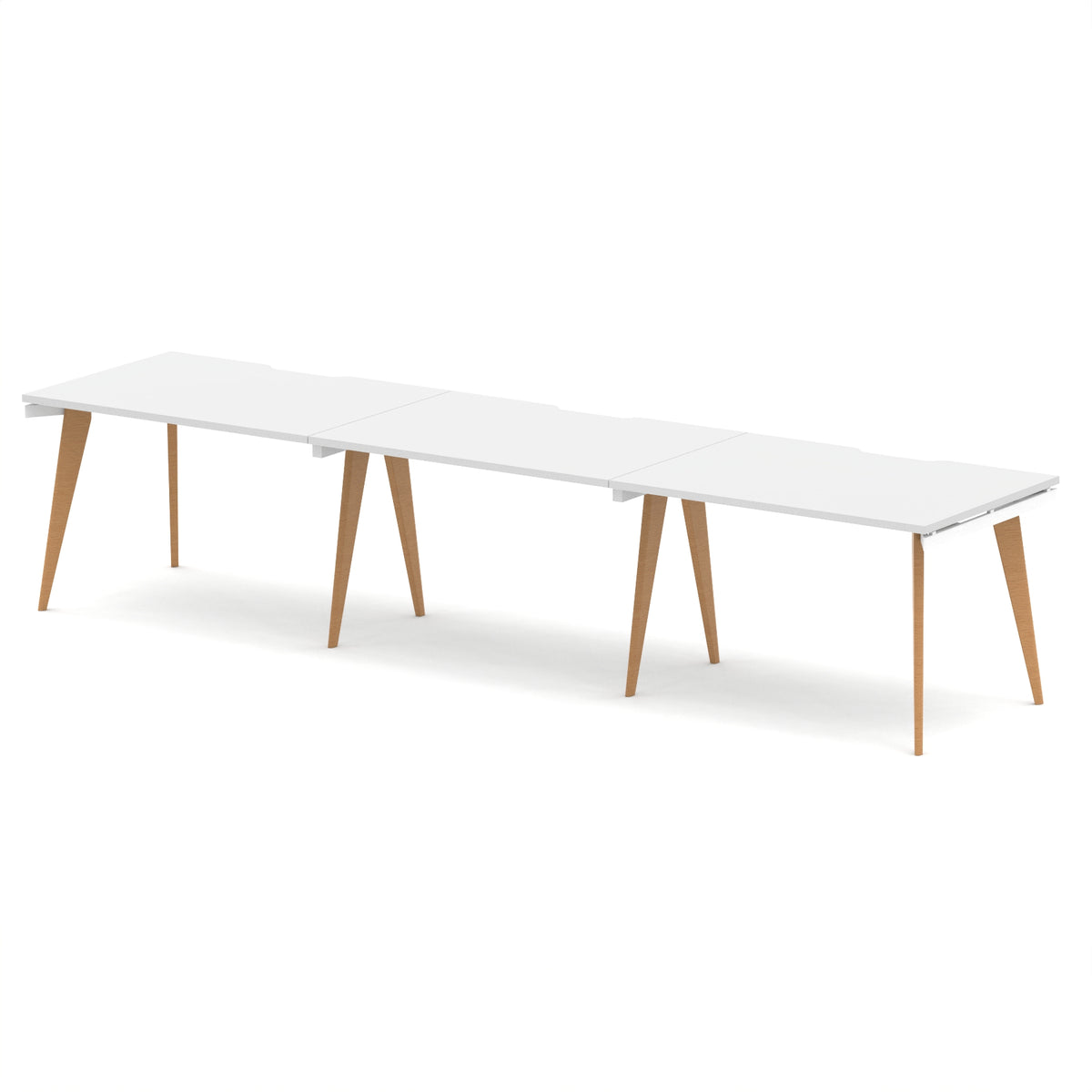 Strand Single Row Bench Desk White 1200 3 Person - Industrious Decor