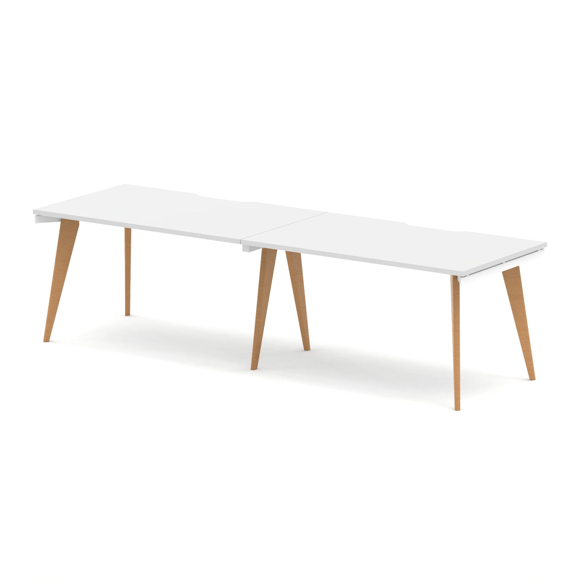 Strand Single Row Bench Desk White 1400 2 Person - Industrious Decor
