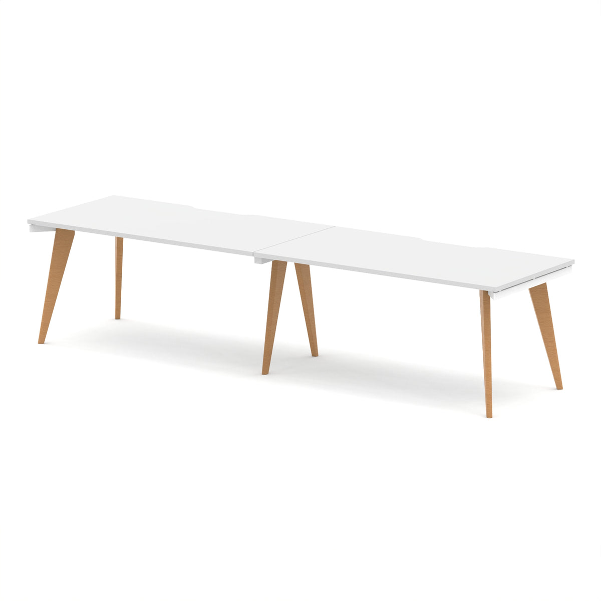 Strand Single Row Bench Desk White 1600 2 Person - Industrious Decor