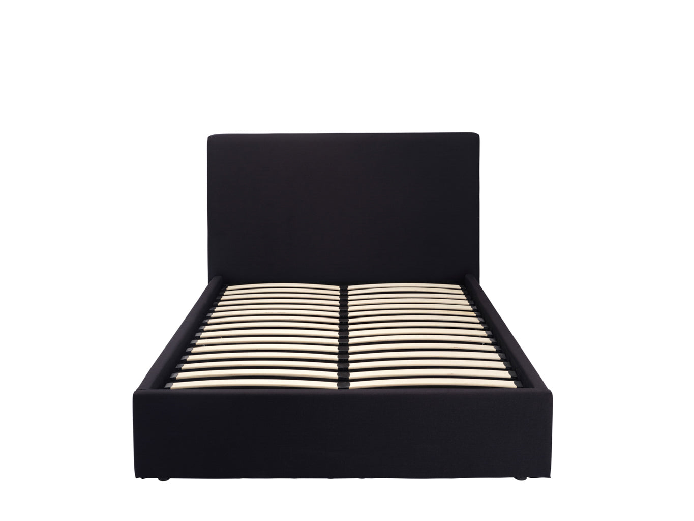 Upholstered Storage Bed – Black & Natural - Industrious Decor