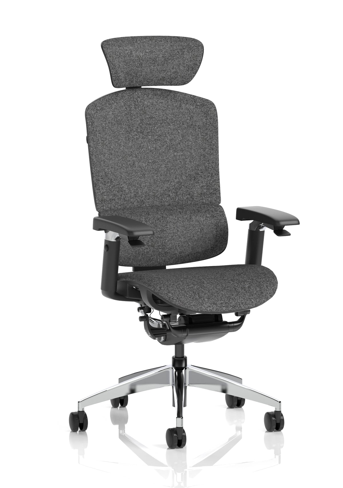 Wexford 24Hr High Back Mesh Ergonomic Task Chair | Synchro Tilt | Anti-Shock | Adjustable Headrest Charcoal Fabrimesh - Industrious Decor