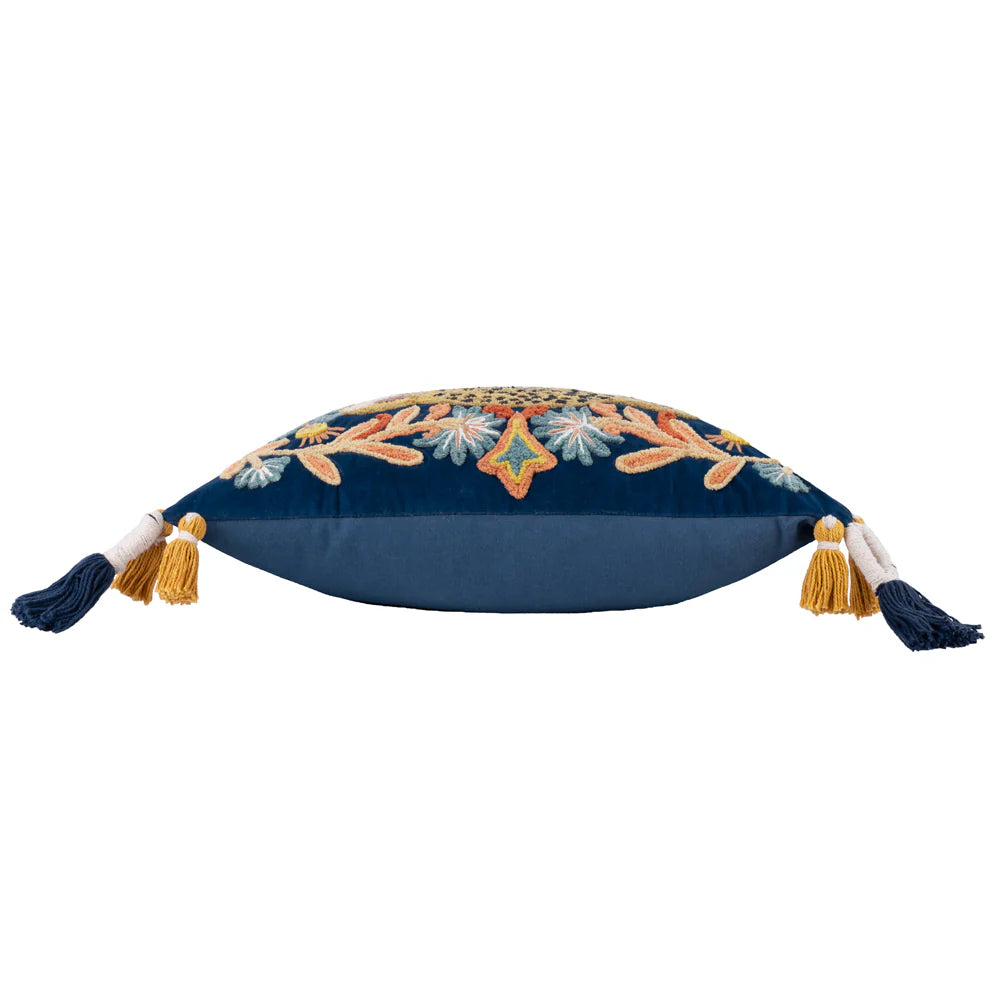 Embroidered Leopard Cushion