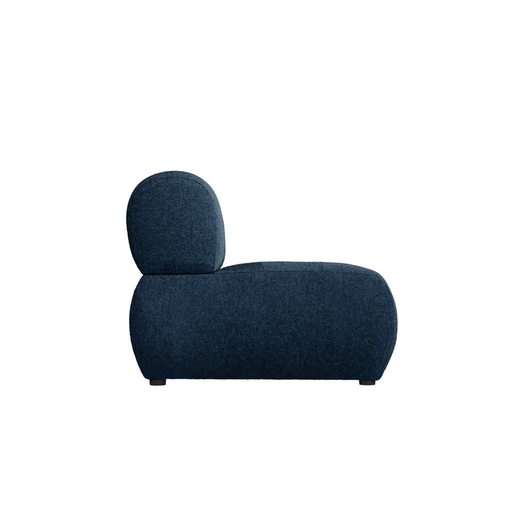 Loft Accent Chair - Navy Blue Boucle Lounge Chair - Industrious Decor