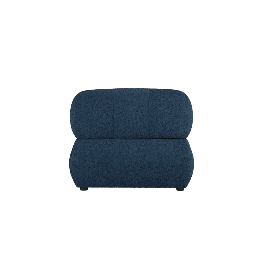 Loft Accent Chair - Navy Blue Boucle Lounge Chair - Industrious Decor