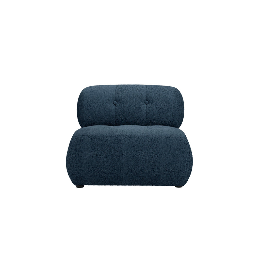 Loft Accent Chair - Navy Blue Boucle Lounge Chair - Industrious Decor