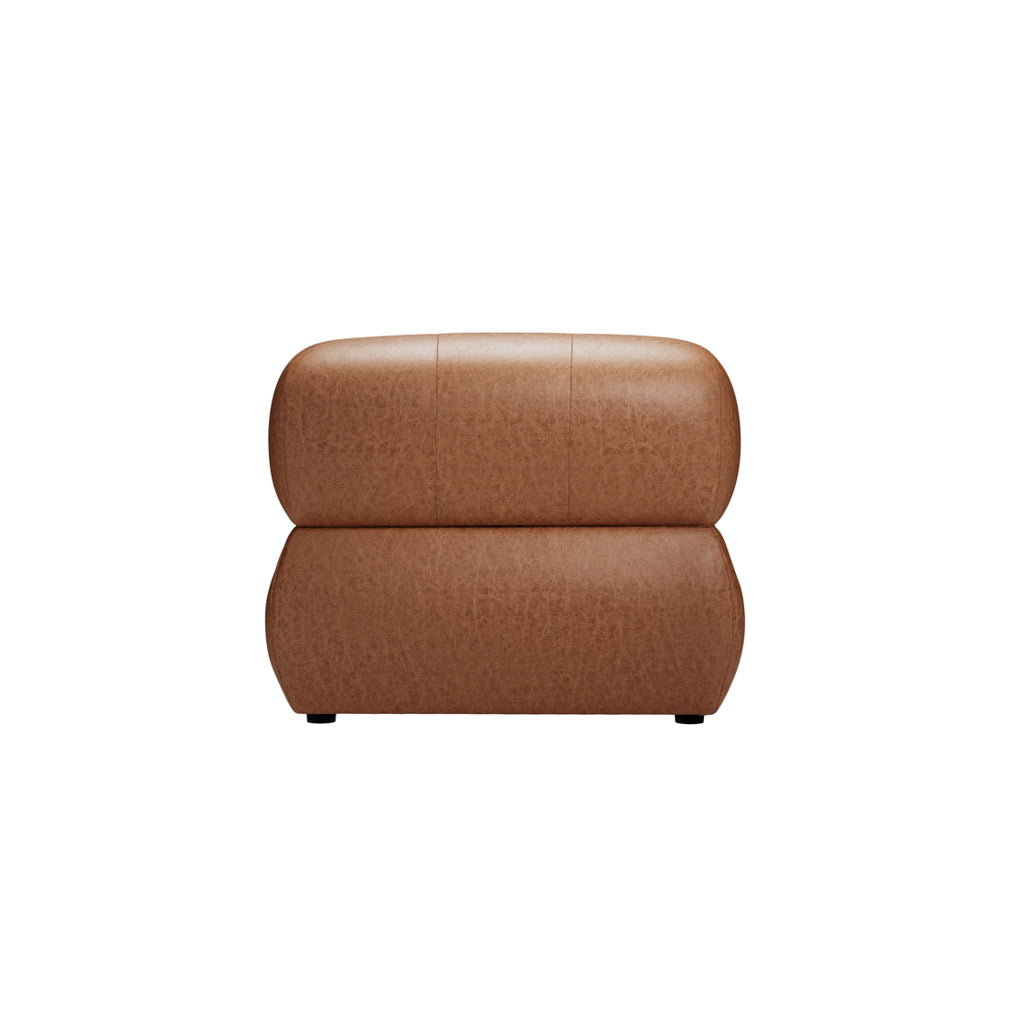 Loft Accent Chair - Tan Faux Leather with Button Tufting - Industrious Decor