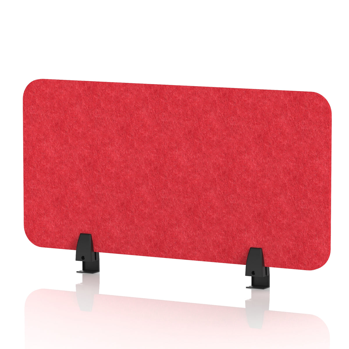 Commercial Acoustic Desktop Screen – Rectangle Poppy Red 800 - Industrious Decor