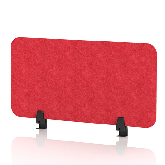 Commercial Acoustic Desktop Screen – Rectangle Poppy Red 800 - Industrious Decor