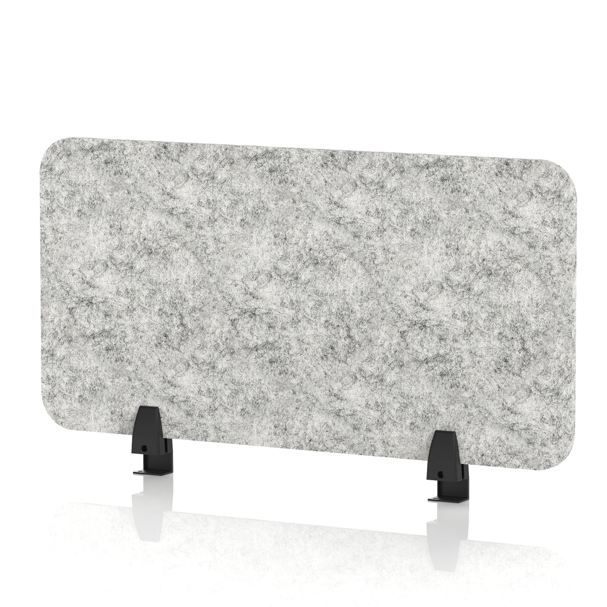 Commercial Acoustic Desktop Screen – Rectangle Pebble Light Grey 800 - Industrious Decor