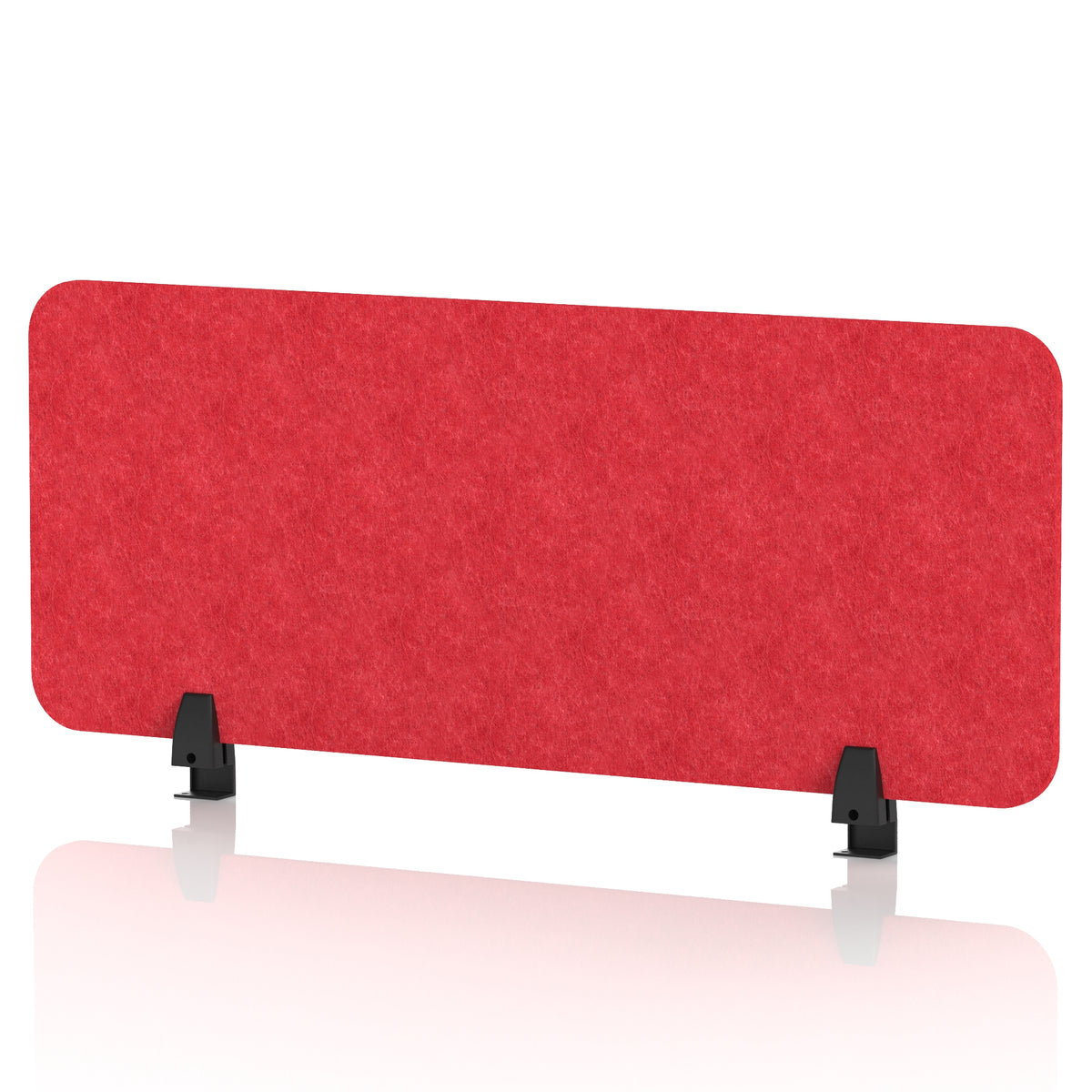 Commercial Acoustic Desktop Screen – Rectangle Poppy Red 1000 - Industrious Decor