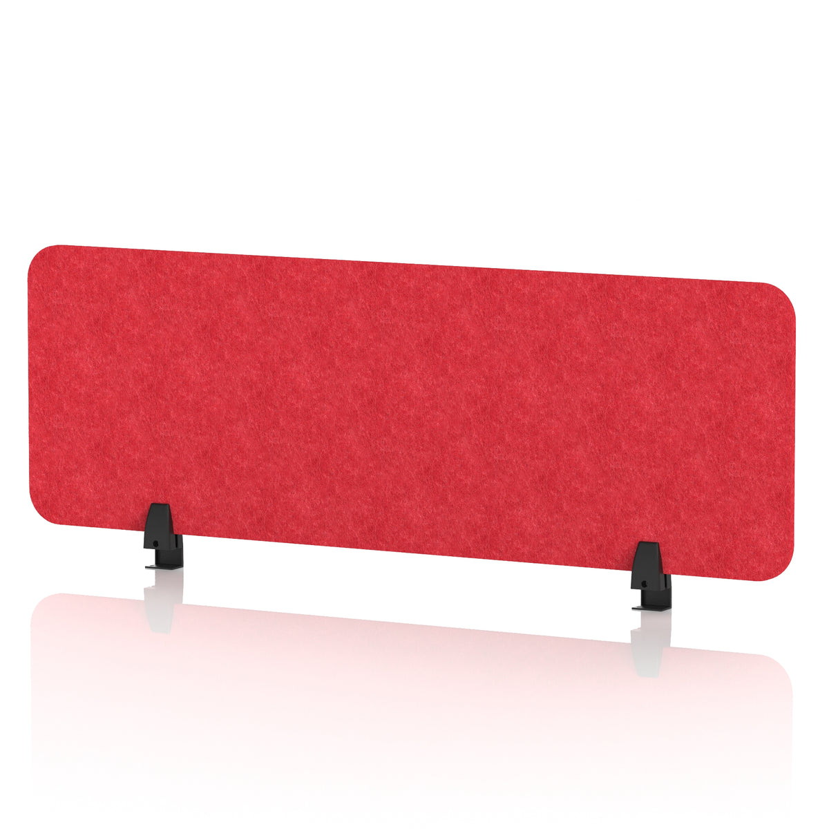 Commercial Acoustic Desktop Screen – Rectangle Poppy Red 1200 - Industrious Decor